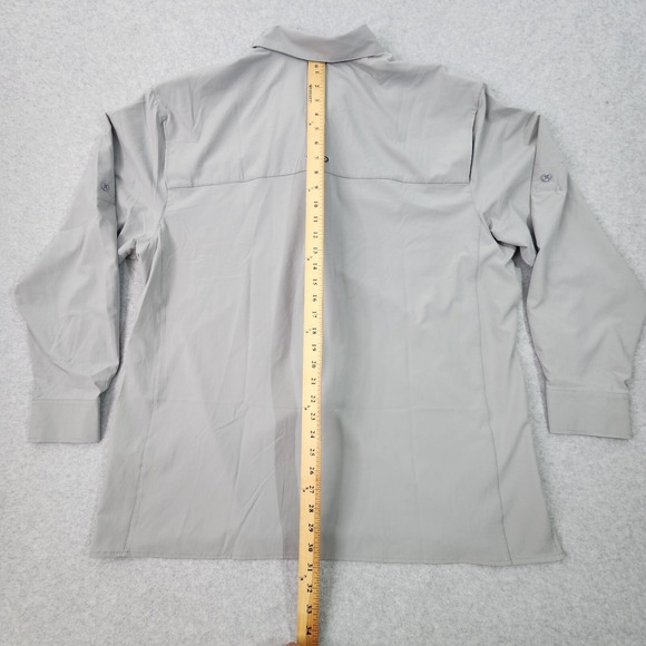 Reel Life Shirt Mens 2XL Button Front Vented Fishing Outdoor Gray Long Sleeves - Picture 11 of 16
